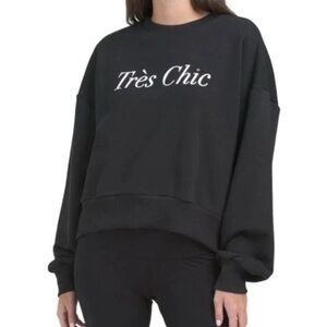 Cinq à Sept Black 'Très Chic' women Rhinestone Brandy Pullover Sweatshirt
